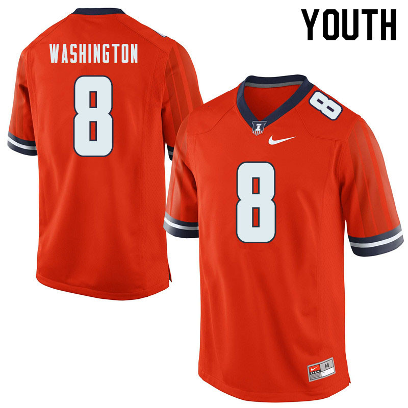 Youth #8 Casey Washington Illinois Fighting Illini College Football Jerseys Sale-Orange